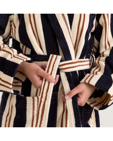 Accappatoio unisex in spugna e ciniglia 100% cotone Stripe