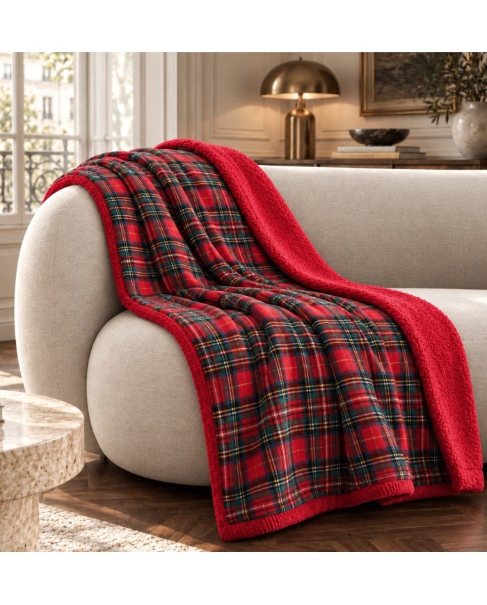 Plaid Tartan scozzese con sherpa coordinato S&G Home 160x210