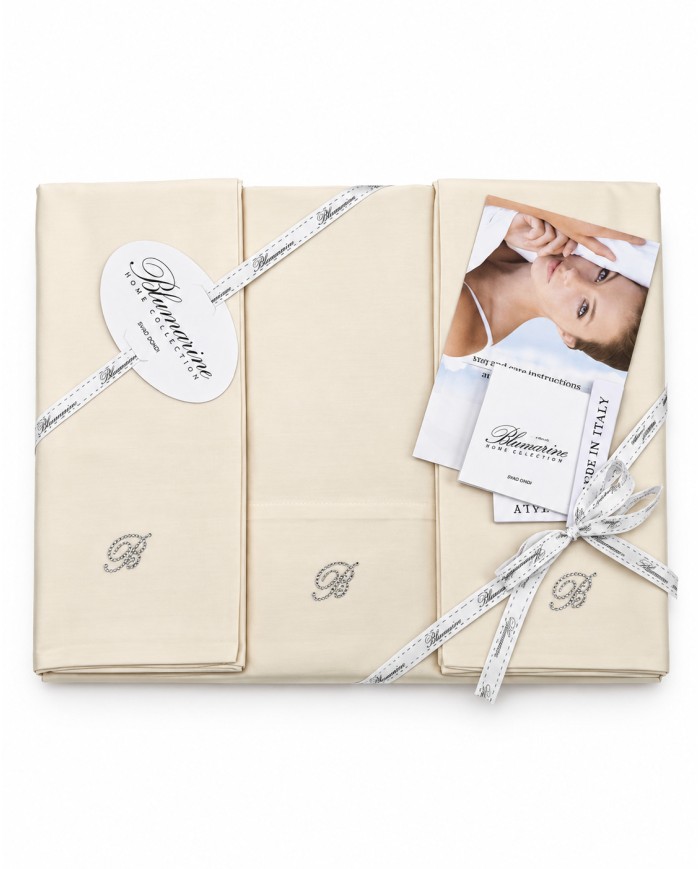 Completo lenzuola matrimoniale 100% raso cotone Blumarine Samira