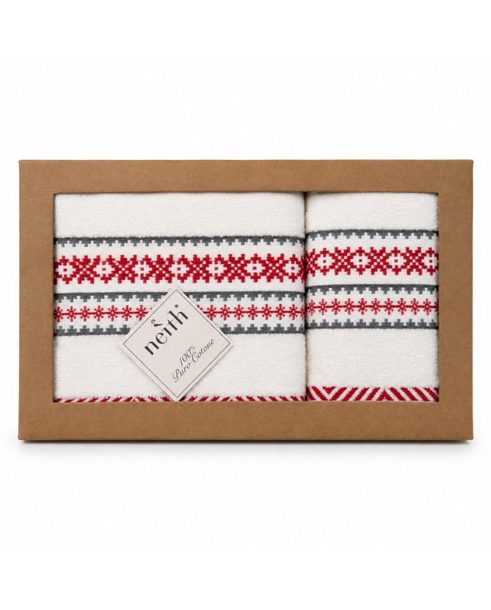 Set asciugamani di Natale viso+ospite Neith Christmas dis. 1