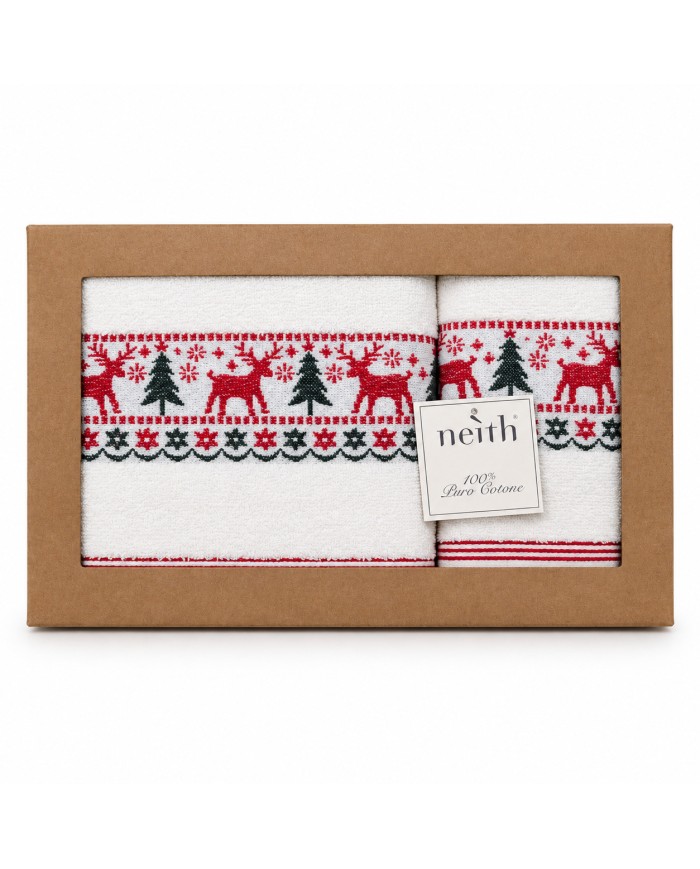 Set asciugamani di Natale viso+ospite Neith Christmas dis. 3