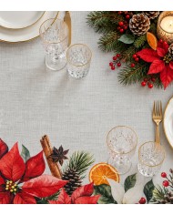 Tovaglia 12 posti Natale 100% cotone Tessitura di Arconate dis. 1