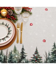 Tovaglia 6 posti Natale 100% cotone Tessitura di Arconate dis. 2