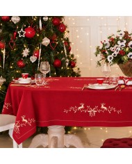 Tovaglia 12 posti ricamata Natale art. Cadeaux 5
