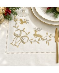 Tovaglia 12 posti ricamata Natale art. Cadeaux 5