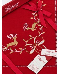 Tovaglia 12 posti ricamata Natale art. Cadeaux 5