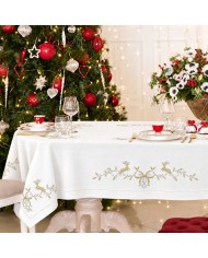 Tovaglia 18 posti ricamata Natale art. Cadeaux 5