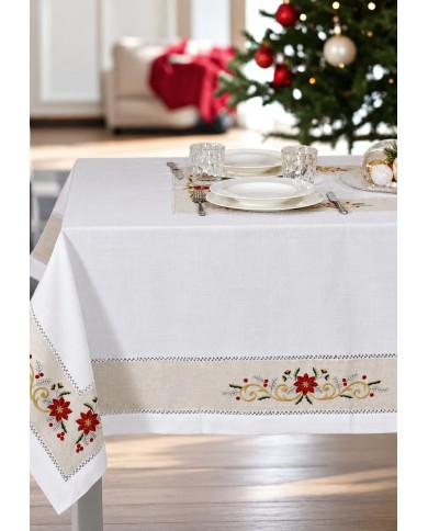 Servizio da tavola X12 Natale ricamato art.1452