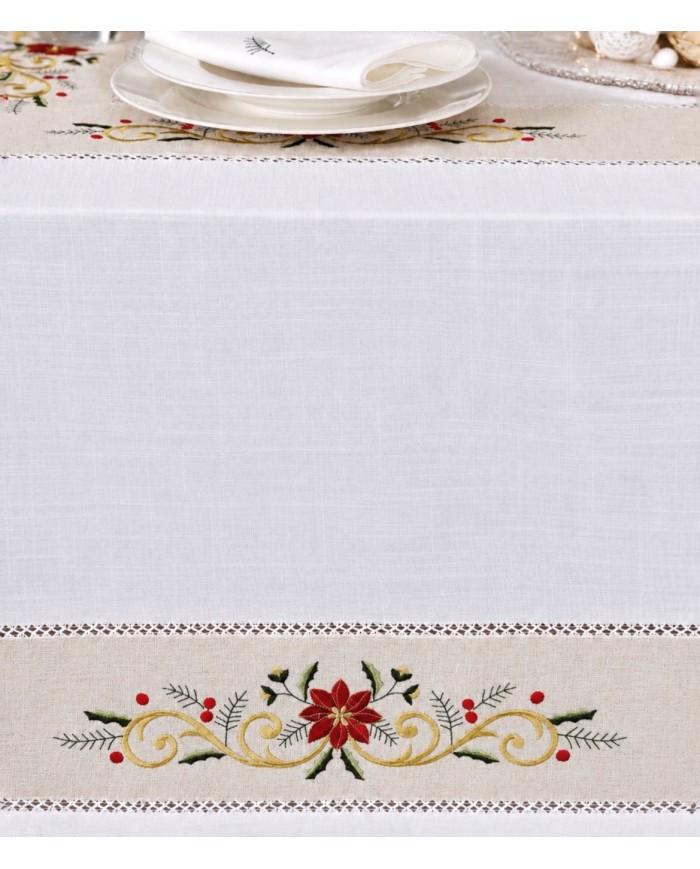 Servizio da tavola X12 Natale ricamato art.1452