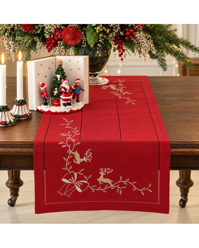 Runner ricamato di Natale Cadeaux 5
