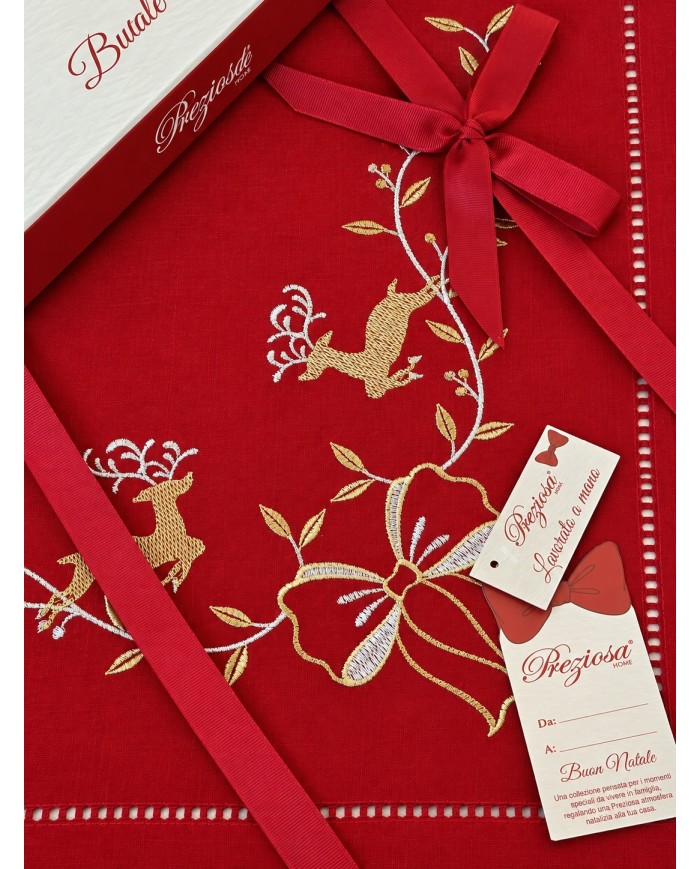 Runner ricamato di Natale Cadeaux 5