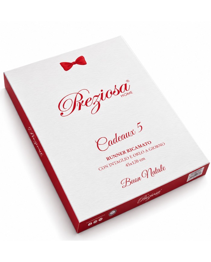 Runner ricamato di Natale Cadeaux 5