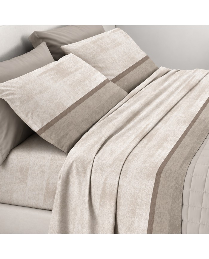 Completo lenzuola letto singolo in flanella di puro cotone - art. Sogno - MADE IN ITALY