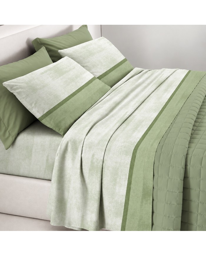Completo lenzuola letto singolo in flanella di puro cotone - art. Sogno - MADE IN ITALY