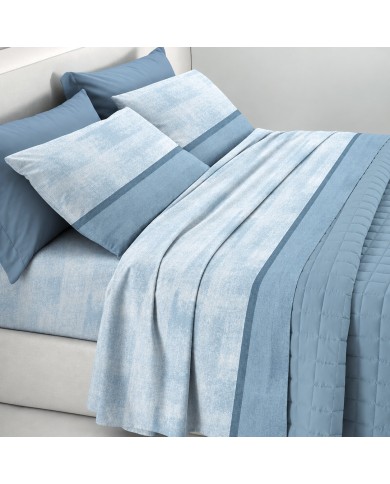 Completo lenzuola letto singolo in flanella di puro cotone - art. Sogno - MADE IN ITALY