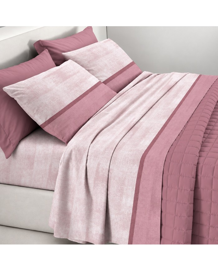 Completo lenzuola matrimoniale in flanella di puro cotone - art. Sogno - MADE IN ITALY