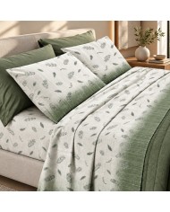 Completo lenzuola matrimoniale in flanella di puro cotone - art. Sogno - MADE IN ITALY