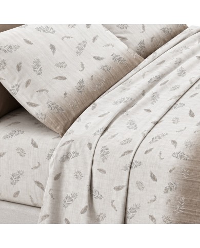 Completo lenzuola matrimoniale in flanella di puro cotone - art. Sogno - MADE IN ITALY
