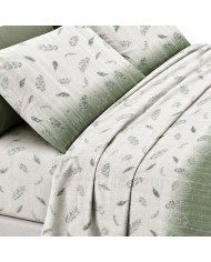 Completo lenzuola matrimoniale in flanella di puro cotone - art. Sogno - MADE IN ITALY