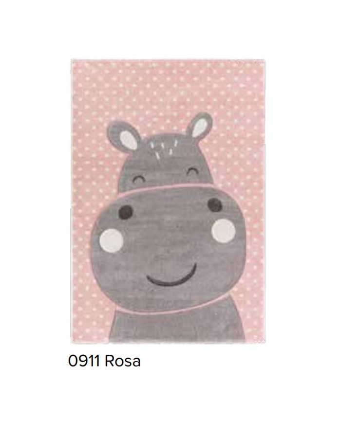 Tappeto per bambini Hippo Rosa 120x170