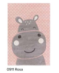 Tappeto per bambini Hippo Rosa 120x170