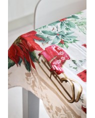 Tovaglia Natale 6 posti 100% cotone panama Stella Mon Amour