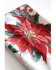 Tovaglia Natale 6 posti 100% cotone panama Stella Mon Amour