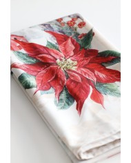 Tovaglia Natale 6 posti 100% cotone panama Stella Mon Amour