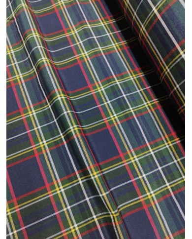 Tessuto Tartan scozzese al metro altezza 330cm Blu