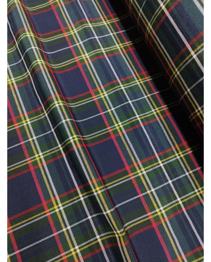Tessuto Tartan scozzese al metro altezza 330cm Blu