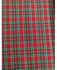 Tessuto Tartan scozzese al metro altezza 330cm Rosso con Lurex