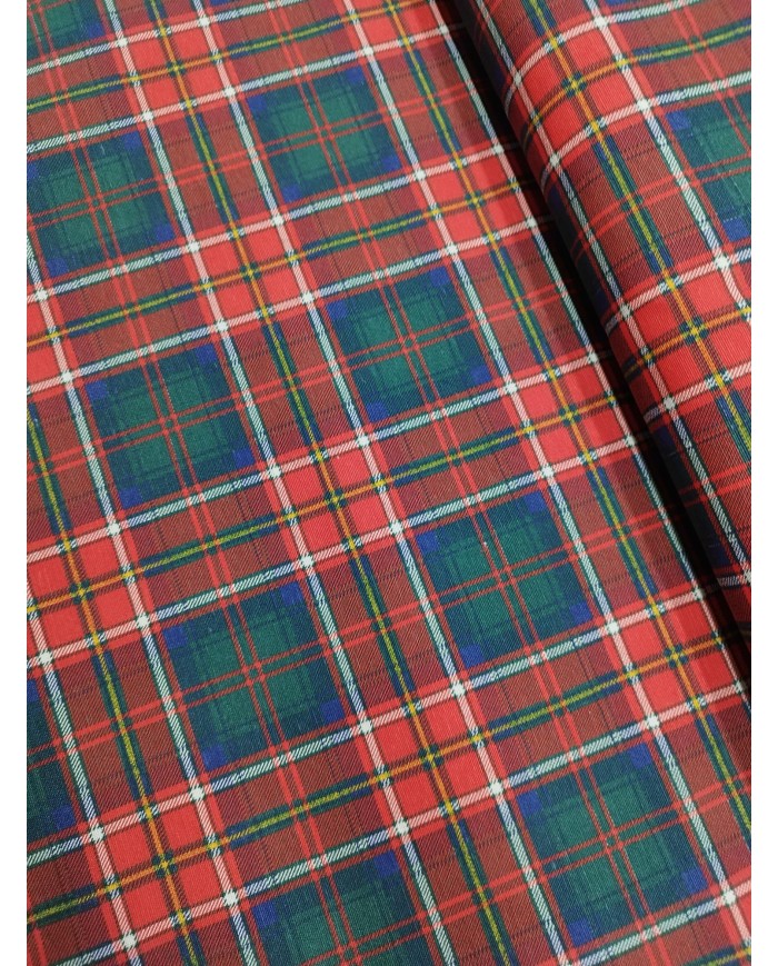 Tessuto Tartan scozzese al metro altezza 280cm Rosso Verde