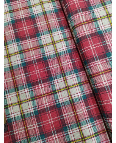 Tessuto Tartan scozzese al metro altezza 280cm Rosso Panna