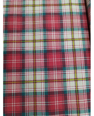 Tessuto Tartan scozzese al metro altezza 280cm Rosso Panna