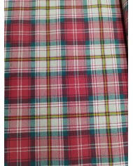 Tessuto Tartan scozzese al metro altezza 280cm Rosso Panna