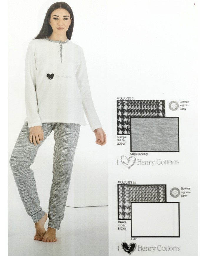 Pigiama invernale donna punto milano Henry Cotton's