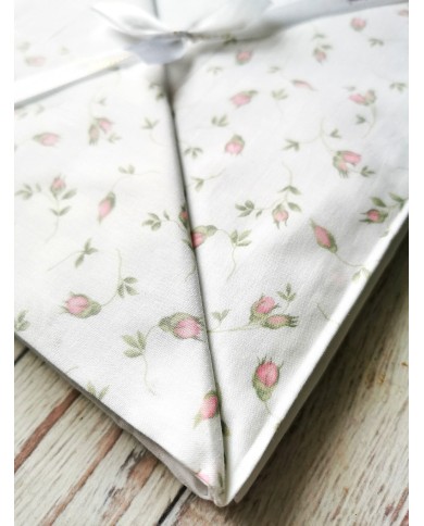 Completo lenzuola matrimoniali in puro cotone Maestri Cotonieri primavera bocciolo