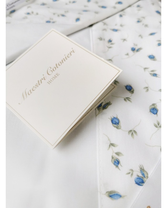 Completo lenzuola matrimoniali in puro cotone Maestri Cotonieri primavera bocciolo