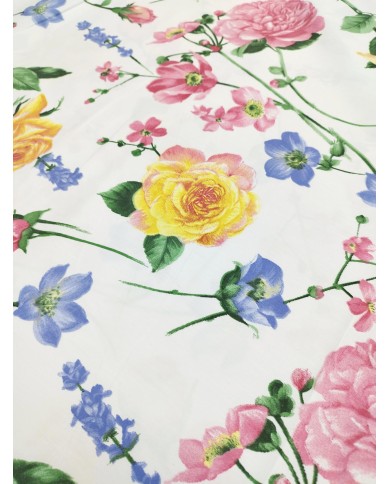 Tessuto raso stampato floreale al metro altezza 280 art. Lepanto