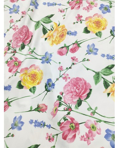 Tessuto raso stampato floreale al metro altezza 280 art. Lepanto