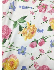 Tessuto raso stampato floreale al metro altezza 280 art. Lepanto