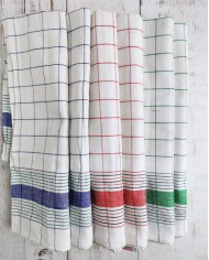 Set di 6 strofinacci colori assortiti in puro cotone 60x90