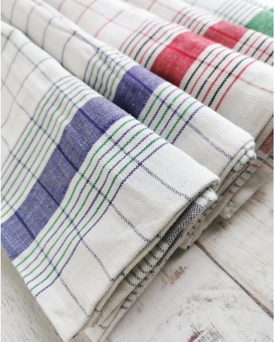 Set di 6 strofinacci colori assortiti in puro cotone 60x90