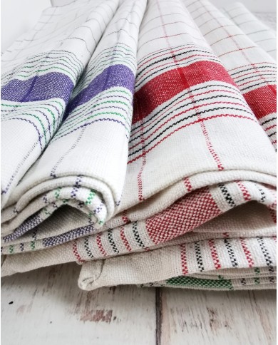 Set di 6 strofinacci colori assortiti in puro cotone 60x90