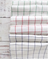 Set di 6 strofinacci colori assortiti in puro cotone 60x90