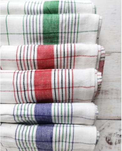 Set di 6 strofinacci colori assortiti in puro cotone 60x90