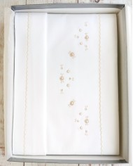 Completo lenzuola culla passeggino ricamato a mano Elite pour le Bebè 45172