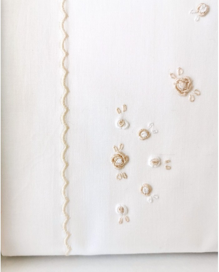 Completo lenzuola culla passeggino ricamato a mano Elite pour le Bebè 45172