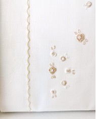 Completo lenzuola culla passeggino ricamato a mano Elite pour le Bebè 45172