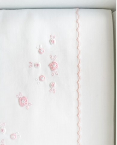 Completo lenzuola culla passeggino ricamato a mano Elite pour le Bebè 45172